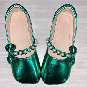 Girls Emerald Green St. Patty’s Day Ballerina Shoes